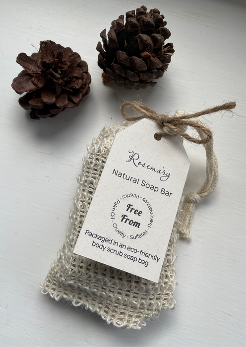 Rosemary Natural Soap Bar & Bag - Fernery Designs
