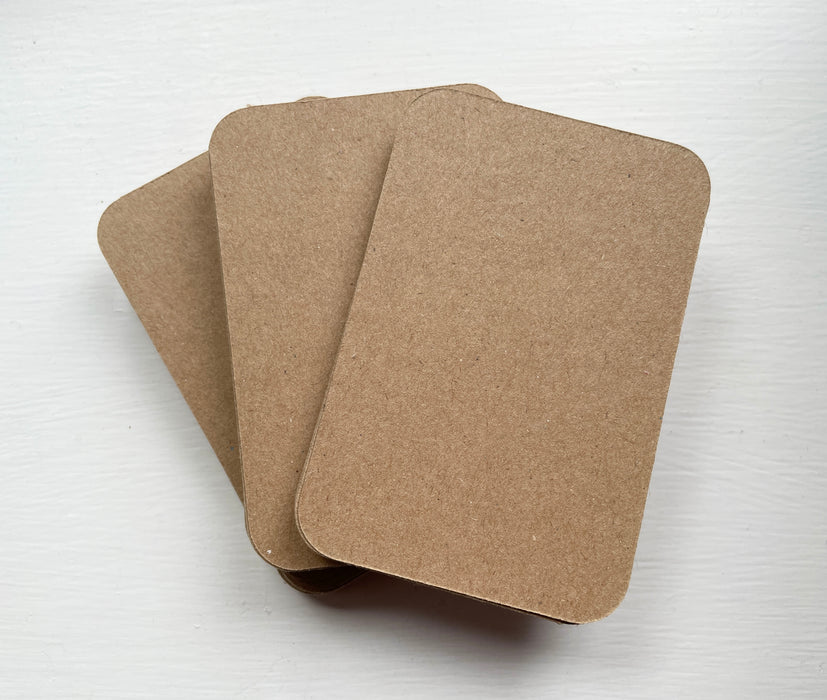 60 x Blank Kraft Cards c.9cm x 6cm - Fernery Designs