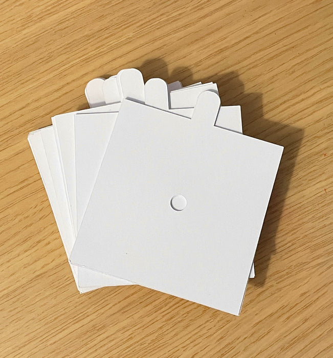 90 x Large Square Blank Candle Dust Covers - for cotton wick with pull tab 85mm - Fernery Designs