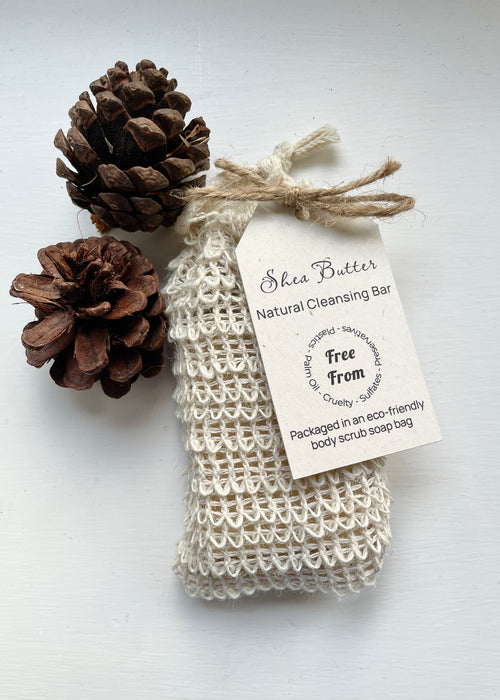 Shea Butter Natural Cleansing Bar & Bag - Fernery Designs