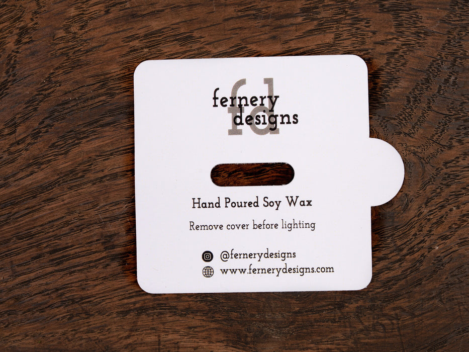 Custom Printed Square Candle Dust Covers for Wooden Wick - Fernery Designs
