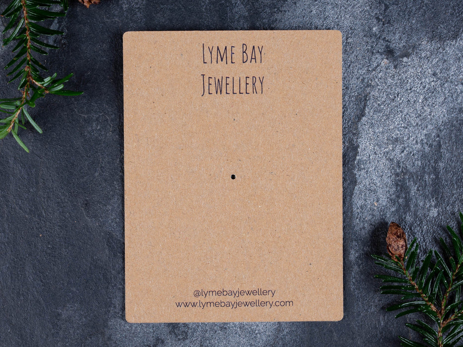 Custom Printed Kraft Pin Brooch Display Cards 10cm x 7.5cm / c. 4” x 3” inches - Fernery Designs