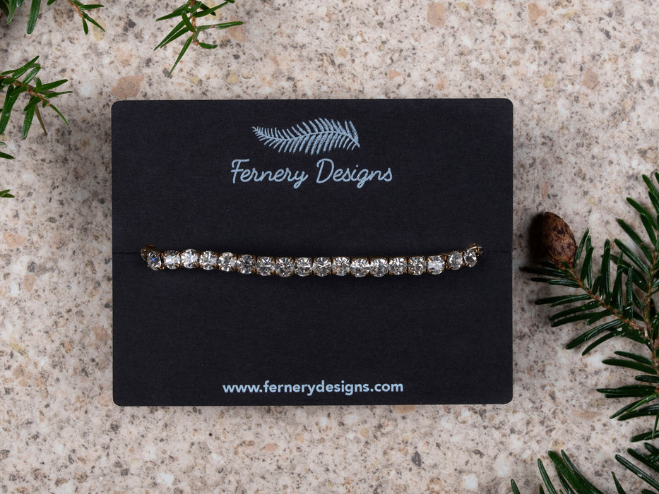 Custom Printed Bracelet Display Cards - Black with white printing - Fernery Designs