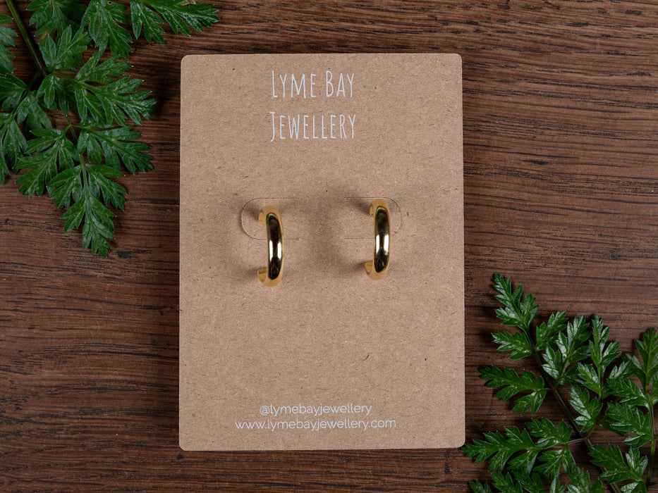 Custom Printed Kraft Hoop Earring Display Cards with flaps, 9cm x 6cm - Fernery Designs