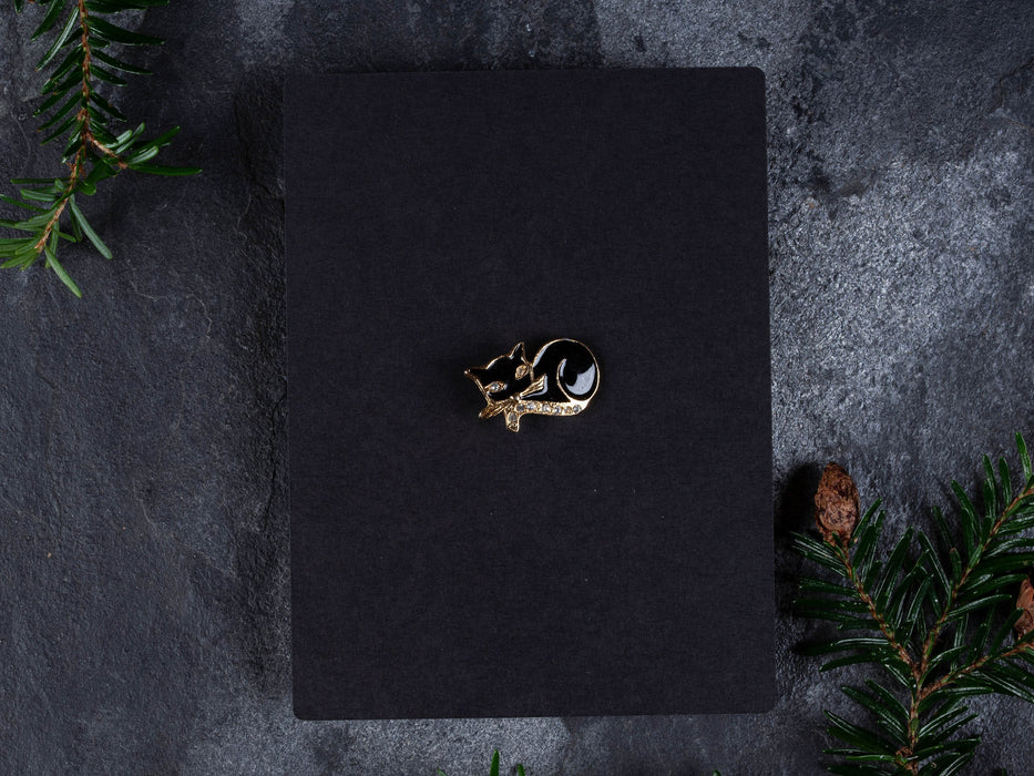 Pin Brooch / Single Stud Earring Display Cards 10cm x 7.5cm / c. 4” x 3” inches, 320gsm Black card - Fernery Designs
