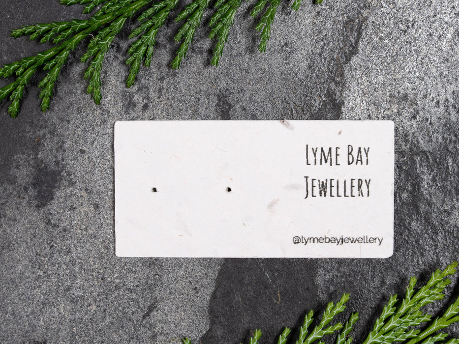 Custom Printed Wildflower Seed Display Cards for Stud Earrings 7.5cm x 3cm - Fernery Designs