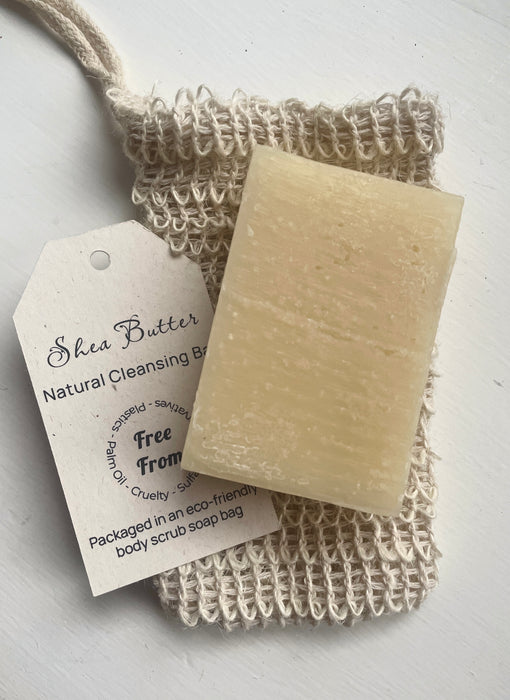 Shea Butter Natural Cleansing Bar & Bag