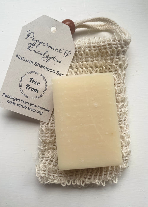 Peppermint & Eucalyptus Natural Shampoo Bar & Bag