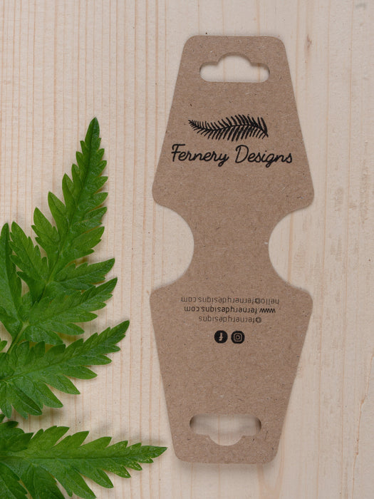 Eco Kraft Custom Printed Bracelet / Hair Band Display Cards - Fernery Designs