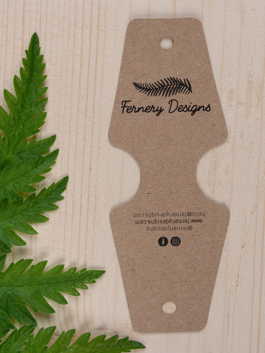 Eco Kraft Custom Printed Bracelet / Hair Band Display Cards - Fernery Designs