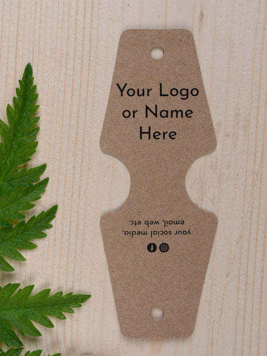 Eco Kraft Custom Printed Bracelet / Hair Band Display Cards - Fernery Designs