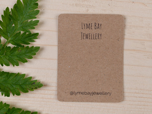 Small Custom Printed Earring / Brooch / Badge Display Cards 6cm x 4.5cm, Kraft - Fernery Designs