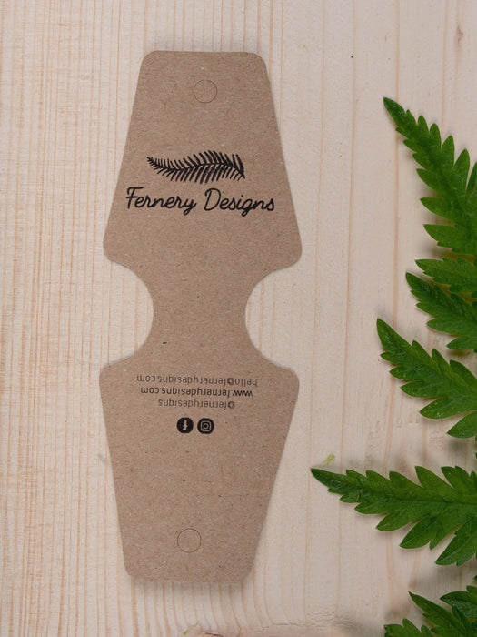 Eco Kraft Custom Printed Bracelet / Hair Band Display Cards - Fernery Designs