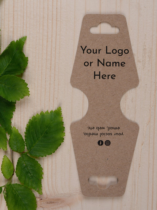 Eco Kraft Custom Printed Bracelet / Hair Band Display Cards - Fernery Designs