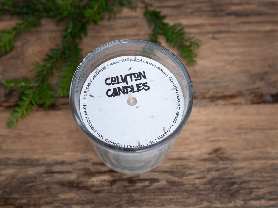 Custom Printed Seeded Candle Dust Covers, UK wildflower seeds, 280gsm - Fernery Designs