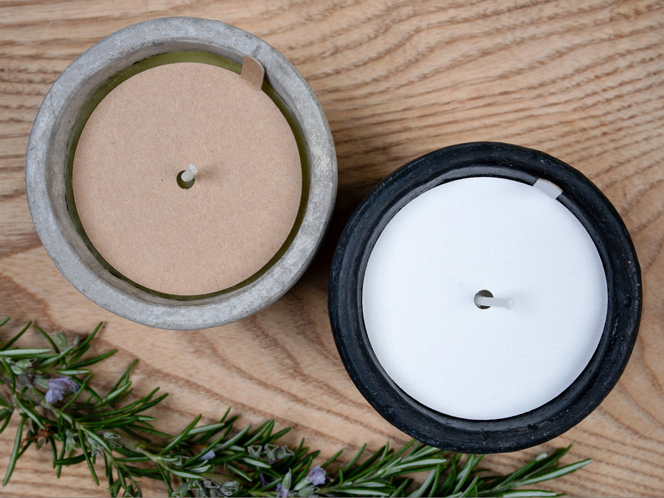 ECO Blank Candle Dust Covers in Recycled Kraft Card for cotton wick - Fernery Designs