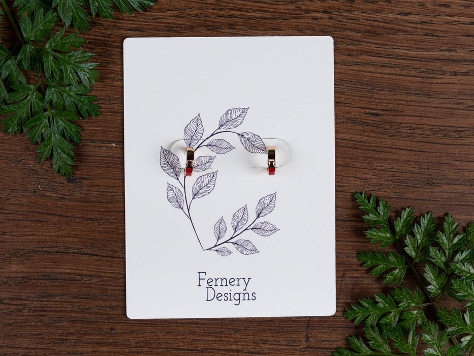 Custom Printed Hoop Earring Display Cards with flaps & holes - Fernery Designs