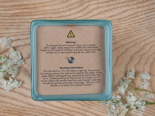 Warning & Burning Instruction Design Square Kraft Candle Dust Covers - for cotton wick - Fernery Designs