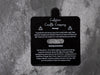 Custom Printed Square Black Candle Warning Dust Covers - with logo / company name, for wood wick - Fernery Designs