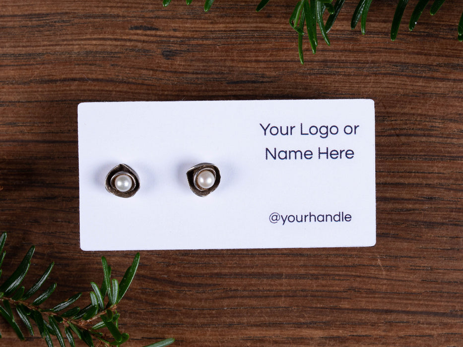 Custom Printed Small Stud Earring Display Cards - Fernery Designs