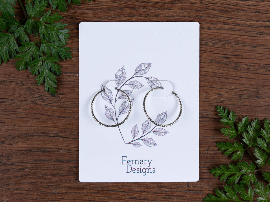 Custom Printed Hoop Earring Display Cards with flaps & holes - Fernery Designs