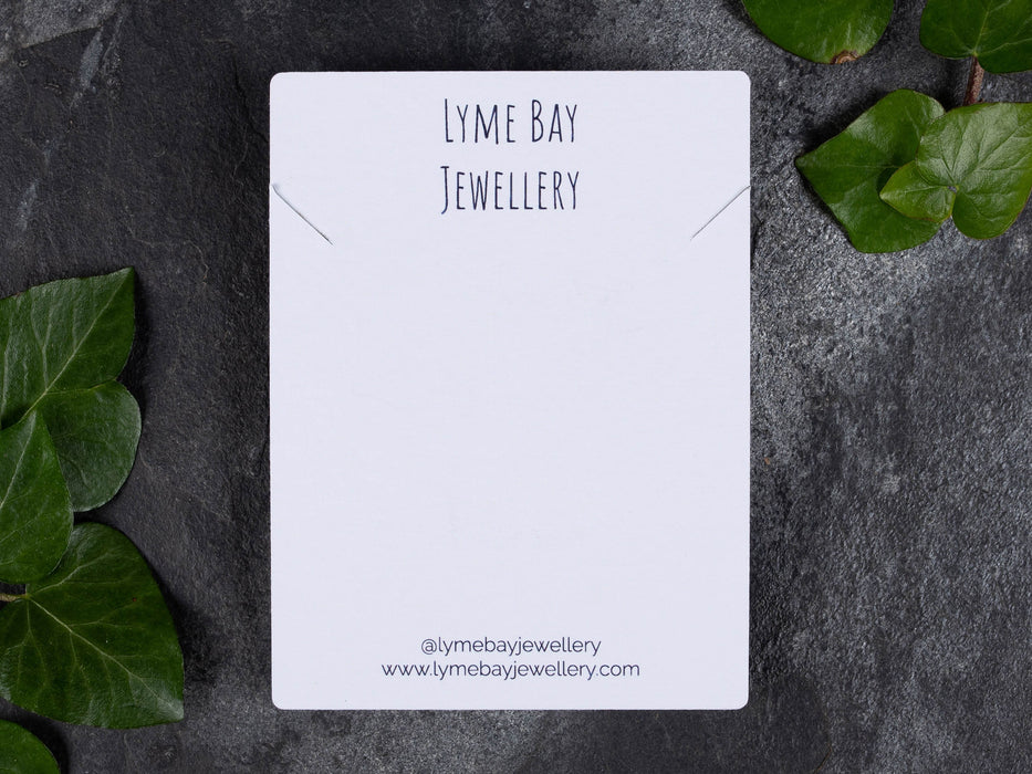 Custom Printed Necklace Display Cards 10cm x 7.5cm / c. 4” x 3” inches - Fernery Designs