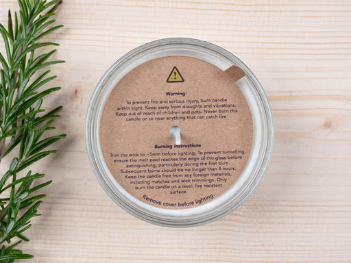 Candle Warning Dust Cover - Text only design, Kraft card - Fernery Designs