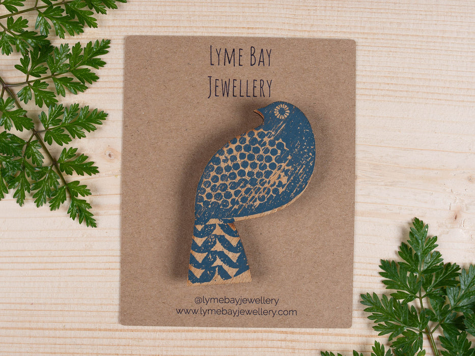 Large Custom Printed Kraft Brooch / Badge Display Cards 13 x 10cm - Fernery Designs