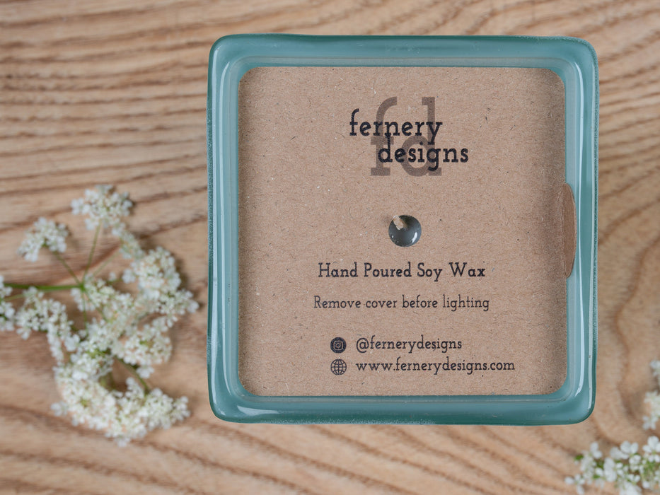 Custom Printed Square Kraft Candle Dust Covers for Cotton Wick - Fernery Designs