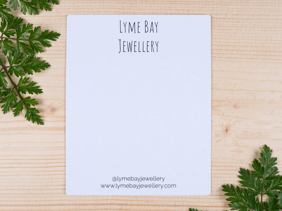Large Custom Printed Brooch / Badge Display Cards 13 x 10cm - Fernery Designs