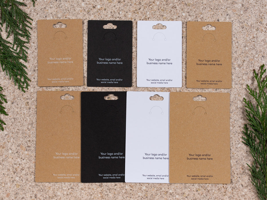 Large Custom Printed Black Keyring Display Cards - Fernery Designs