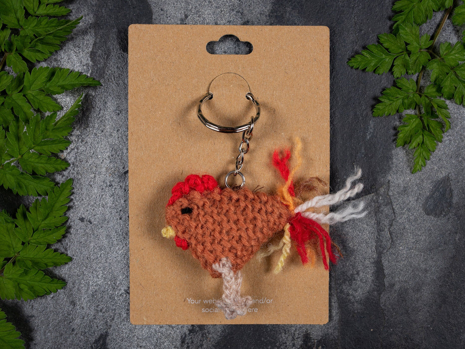 Custom White Printed Kraft Keyring Display Cards - Fernery Designs