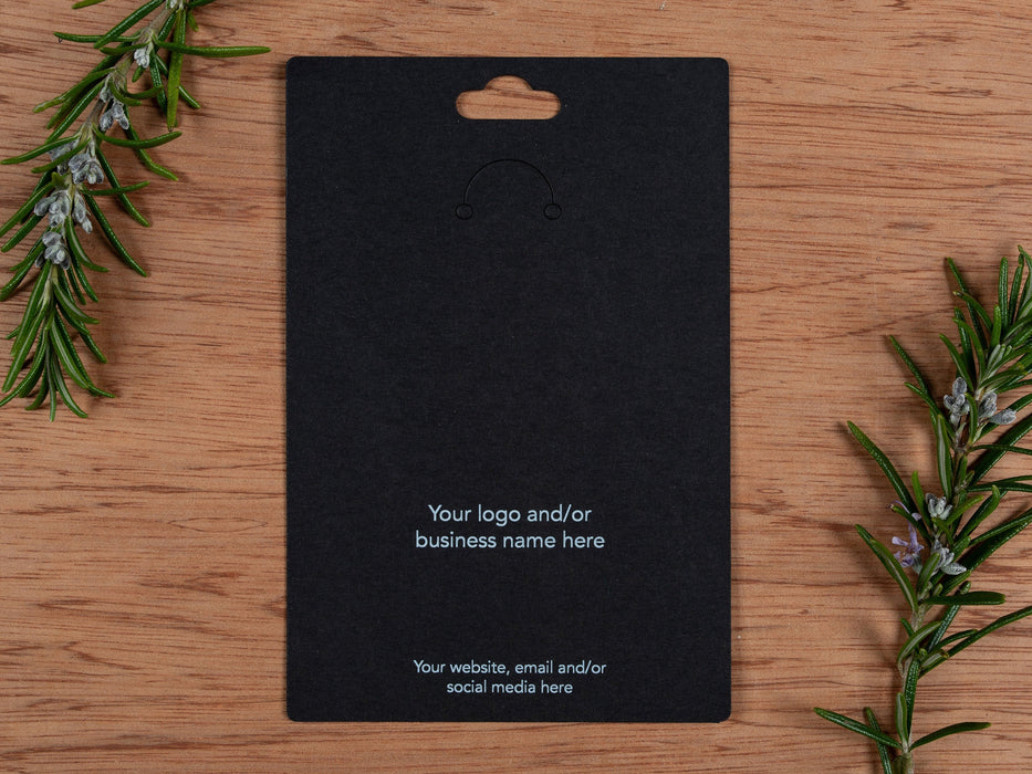 Large Custom Printed Black Keyring Display Cards - Fernery Designs