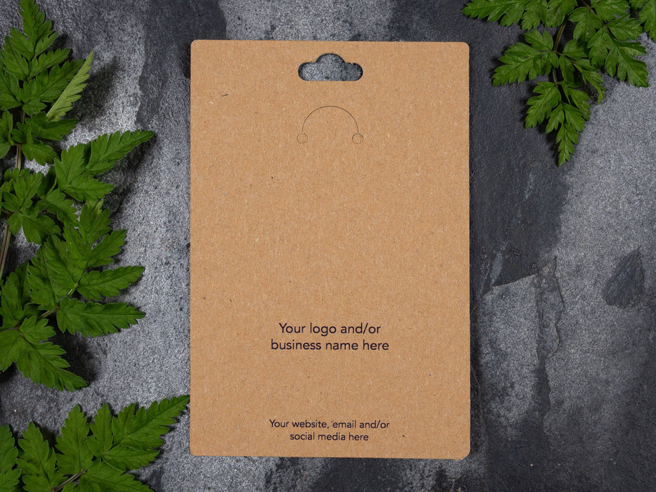 Large Custom Printed Kraft Keyring Display Cards - Fernery Designs