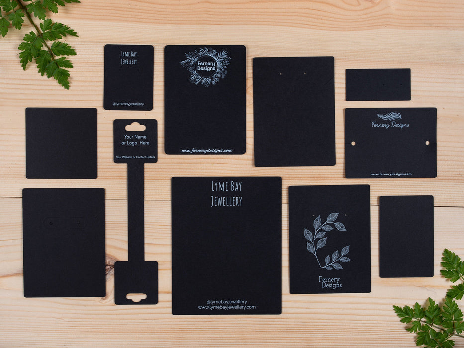 Large Custom Printed Black Keyring Display Cards - Fernery Designs