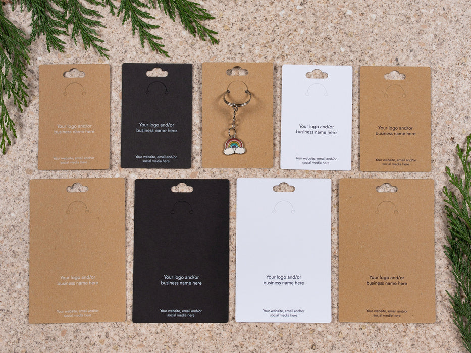 Large Blank Black Keyring Display Cards - Fernery Designs