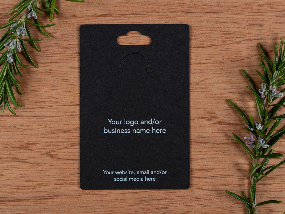 Custom Printed Black Keyring Display Cards - Fernery Designs