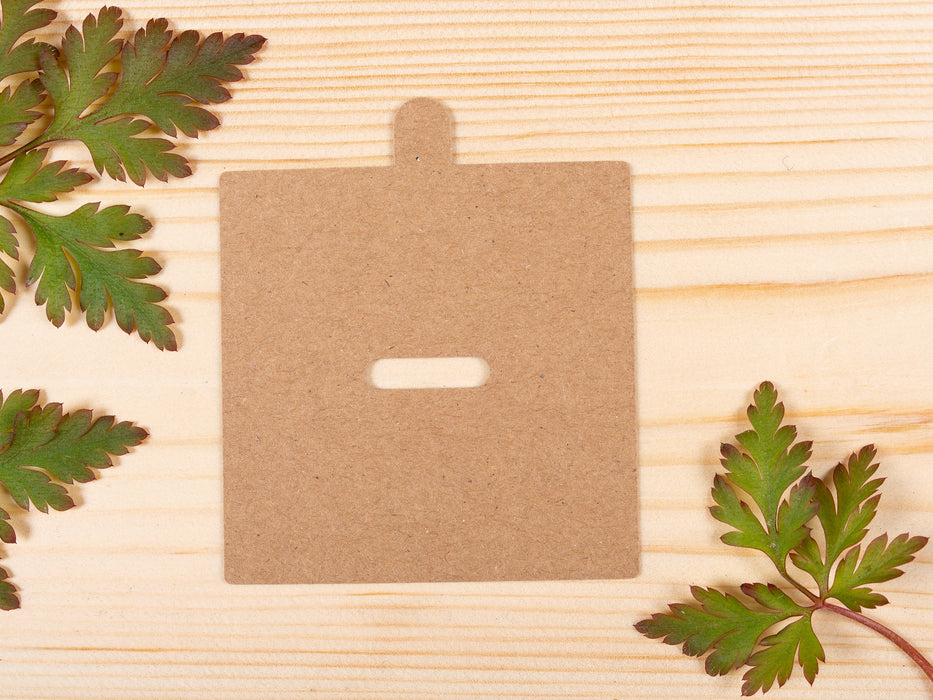 Square Blank Kraft Card Candle Dust Covers for wooden wick - Fernery Designs