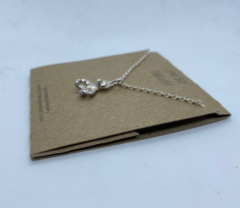 Custom Printed Kraft Necklace Pocket Display Cards - fold in pocket at back - c. 7.5cm x 6.5cm (folded size) - Fernery Designs